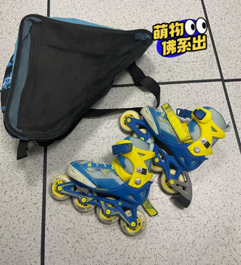 迪卡侬轮滑鞋、护具，9成新_26-28码 ...