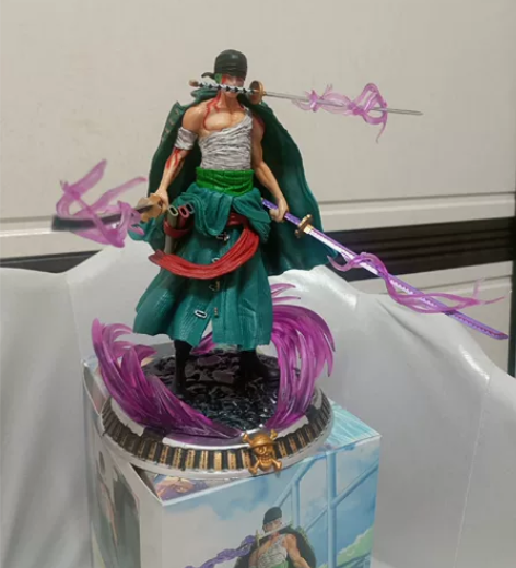 【实拍】海贼王浴血索隆GK手办，20cm左...