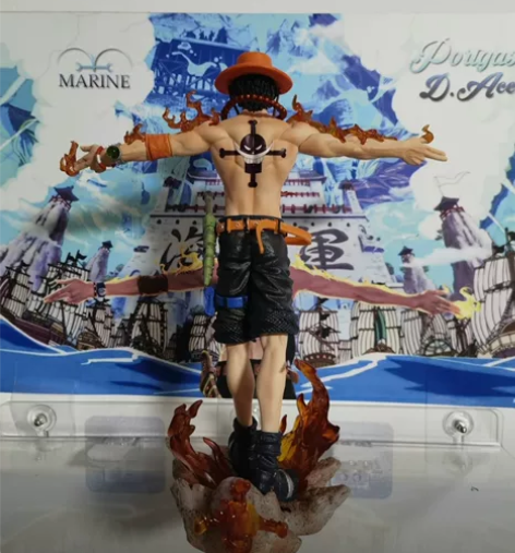 【现货】海贼王手办 十字火拳艾斯手办GK动...