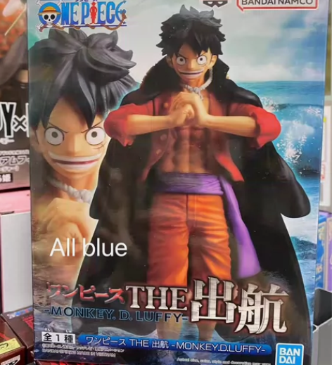 正版万代海贼王路飞 出航景品手办金猫标日版...