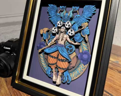 海贼王艾尼路单人手工立体画 相框颜色，黑金...