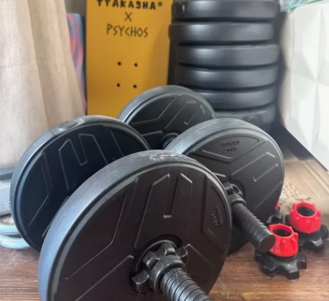 朗威哑铃健身器材 总重40kg 2短杆2长...