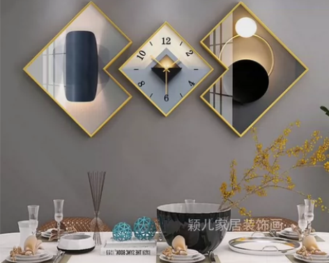 现代简约挂钟客厅家用时尚钟表餐厅静音时钟画...