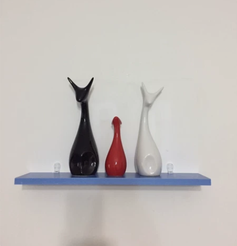 欧式复古家居三口之家鹿摆件陶瓷工艺品三口之...