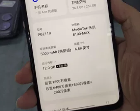 一加Ace 竞速版    12+256 换...