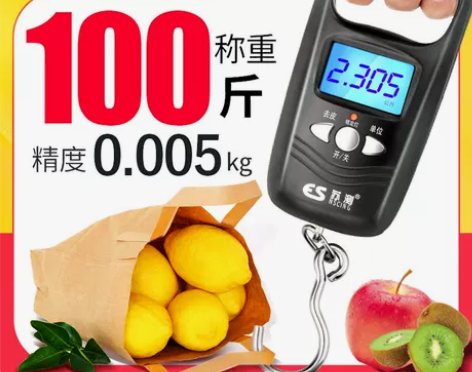 手提电子秤迷你手提称高精度弹簧秤充电克称家...