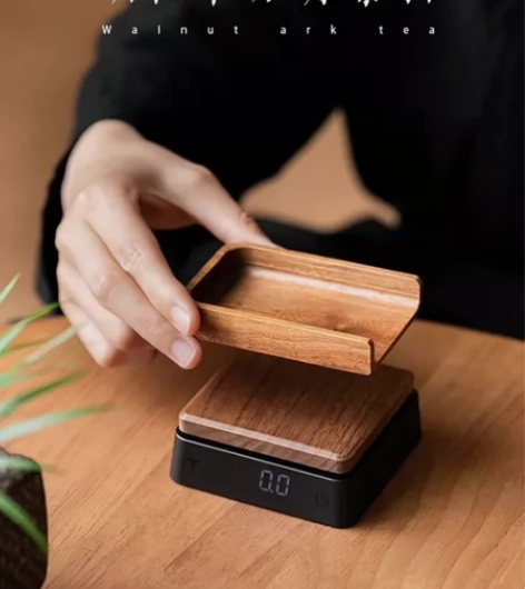 胡桃木实木小型茶叶秤茶则电子秤普洱茶称茶器...
