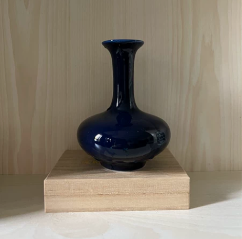 景德镇手工陶瓷花器霁蓝陶罐文艺复古茶室禅意...