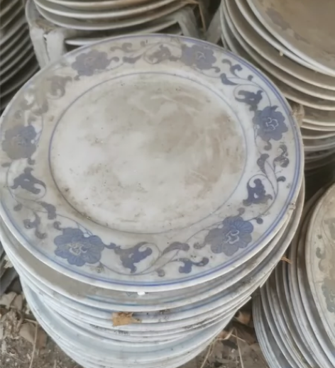 老库存景德镇陶瓷园盘，三个图案，两个尺寸（...