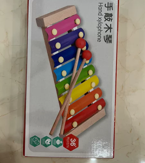 蒙氏木制八音手敲琴小木琴男孩女孩宝宝早教木...