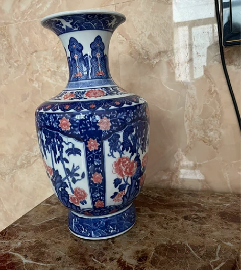 闲置高端青花釉里红景德镇瓷器 花瓶一个 想...