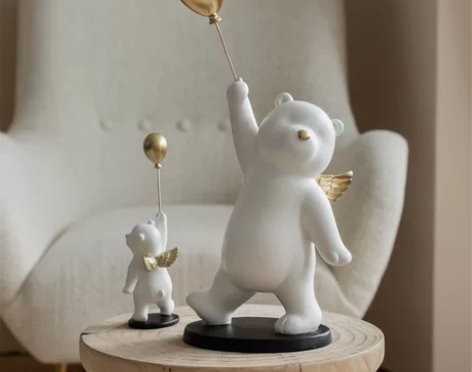 创意轻奢桌面天使熊摆件客厅电视柜摆设家居饰...