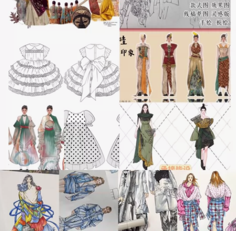 服装设计效果图款式图箱包鞋设计手绘板绘 承...