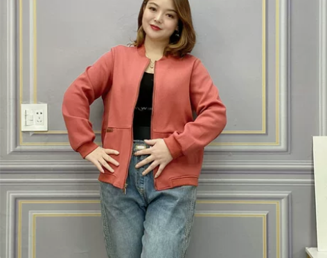 大码女装秋季2021新款外套女胖妹妹宽松显...