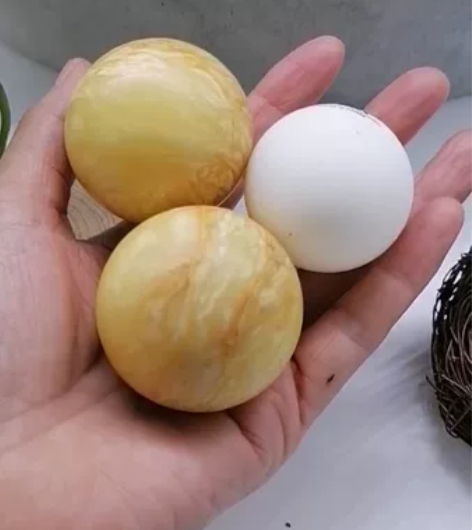 波兰天然蜜蜡风水原球，老料整块切割而成，虎...