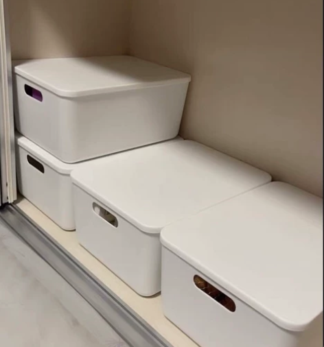 桌面收纳盒带盖家用收纳内衣杂物整理盒储物零...