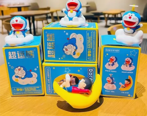 正版哆啦A梦夜游星空系列盲盒卡通大雄手办玩...