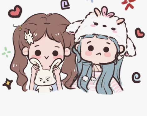 手绘卡通可爱蜡笔情侣头像Q版手机壳图案定