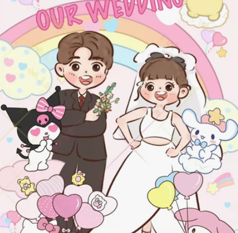 超级可爱的三丽鸥风格婚礼主题请柬设计 ??...