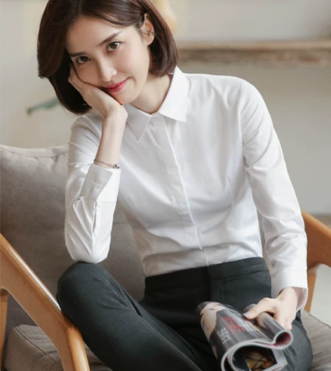 春秋新款职业白衬衫女长袖修身定制工作服工装气质衬衣女学生面试... 春秋新款职业白衬衫女长袖修身定制工作服工装气质衬衣女学生面试...