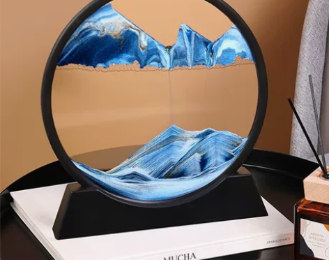 流沙画客厅玄关艺动态摆件办公室桌面摆件3D...