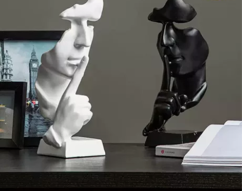 【22.8一个沉默是金摆件】北欧摆件装饰轻...