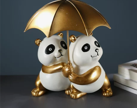 轻奢风现代简约客厅卧室酒柜摆件创意熊猫摆设...