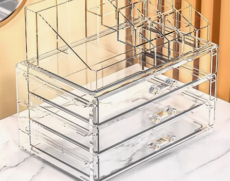 新款化妆品口红收纳抽屉刷子收纳架多层亚克力...