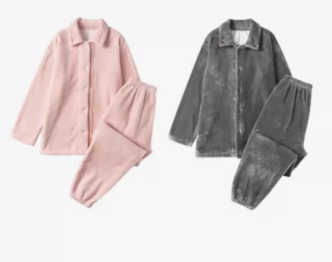 MUJI无印保暖细纤维家居服情侣睡衣套装 ...