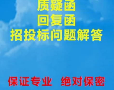 定制标书代写质疑函解答投标问题回复答复函编...