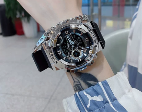 王一博同款小钢炮手表男士运动机械表青少年电...