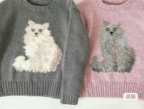 手工定做东海老师，猫咪毛线条纹毛衣，跨套衫...