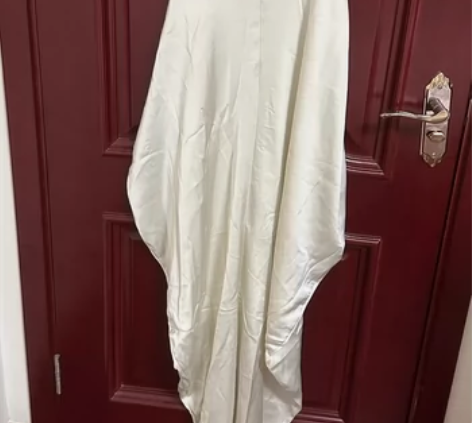 茶歇法式长款缎面感高级设计感小众花苞裙海边...