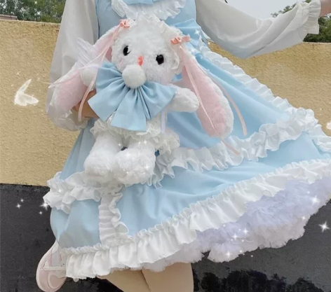 出梦屿家的云朵泡芙 浅蓝色 大码     ...