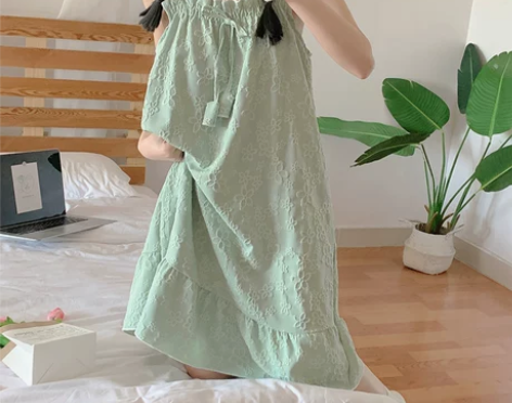 韩版吊带背心睡裙女中长款夏季纯棉甜美公主风...