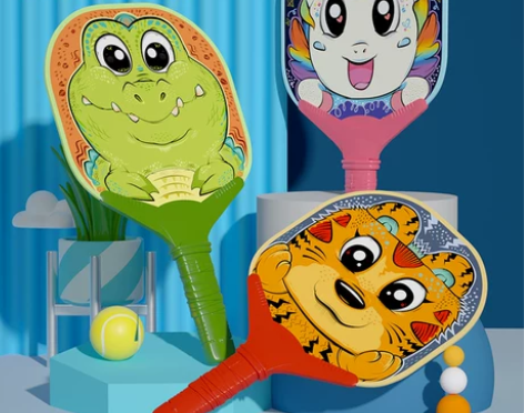 【划算价】实木板羽球拍套装毽子毽球拍儿童高...