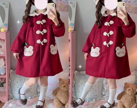 【熊果果】苏御原创Lolita可爱毛呢外套...