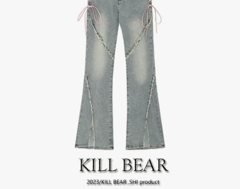 Kill Bear 辣妹微喇牛仔裤女夏季辣...