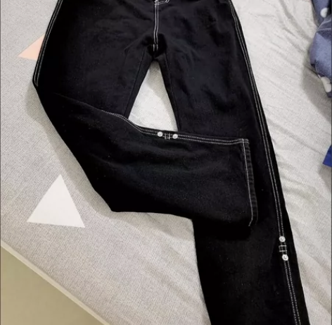 复古牛仔裤高腰宽松女生牛仔裤 肚子长胖了穿...