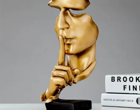 沉默是金装饰品办公室桌面布置不说摆件创意家...