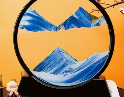 创意北欧风3D解压流沙画沙漏摆件桌面装饰品...