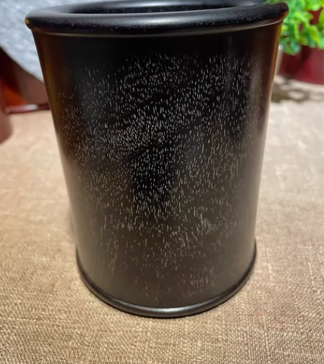 闲置转让小叶紫檀满金星素面明式笔筒摆件文房...