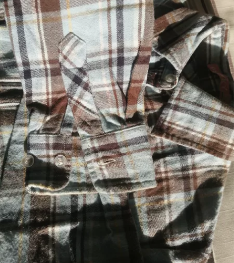 磨毛格子秋冬款韩版叠穿衬衫 服装版型：直筒...