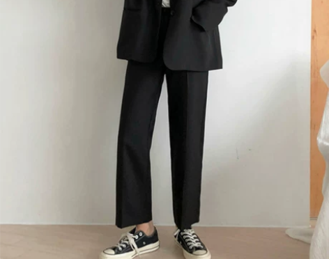 垂感阔腿裤夏季薄款八九分小个子直筒高腰宽松...