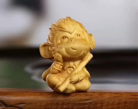 【特价清仓】黄杨木雕刻孙悟空齐天大圣手把件...