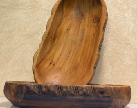 搬家清～ 实木手工摆盘儿～中号长约30CM...