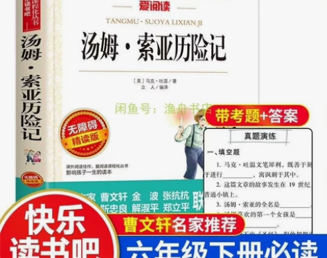 汤姆索亚历险记六年级下册课外书经典名著必读...