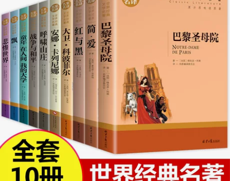 世界十大名著全套10册 简爱书籍 巴黎圣母...