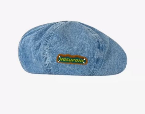 复古牛仔蓝贝雷帽 韩版ins八角画家帽子 ...