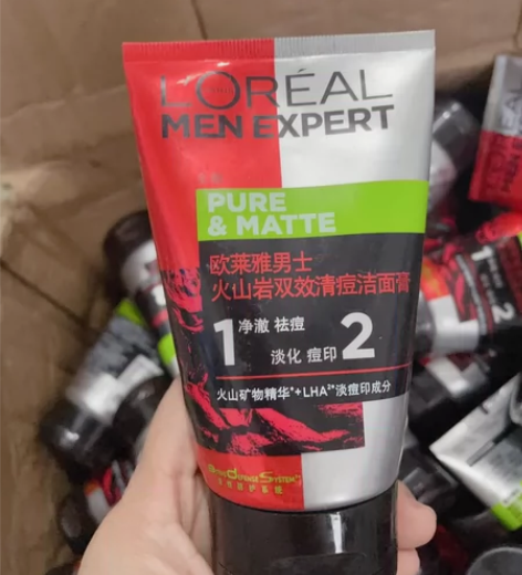 特价！欧莱雅男士洗面奶火山岩双效清痘洁面膏...